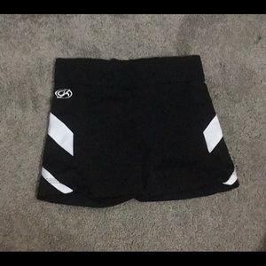black gymnastics shorts